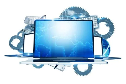 Internet technologies - computers technology illustration Illustrazione stock