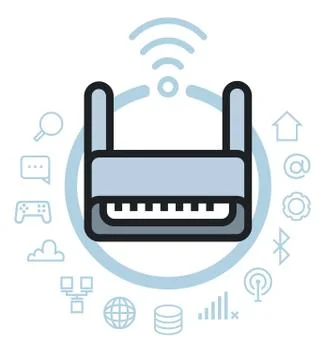 Internet technologies icon set Ilustração Stock