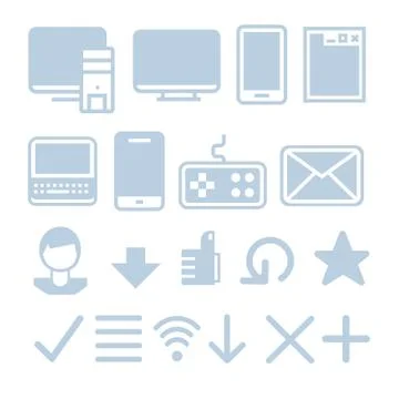Internet technologies icon set Stock Illustration