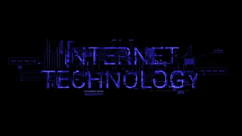 Internet technology blue HUD word text style of computer  internet Stock Footage 292107149