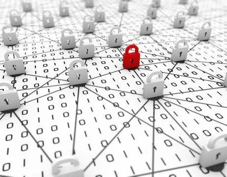 Internet technology communication, data security and protection Illustration