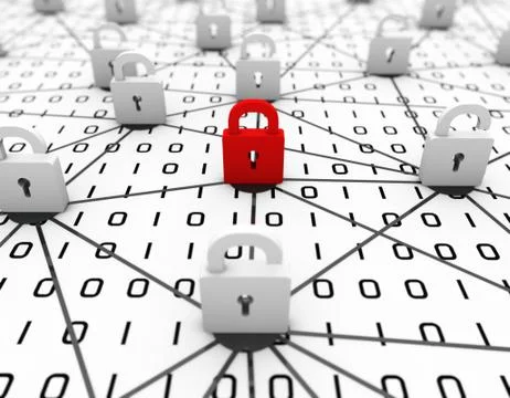 Internet technology communication, data security and protection Stock Illustration