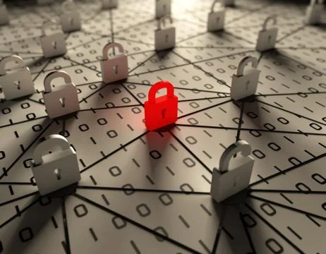 Internet technology communication, data security and protection Illustration