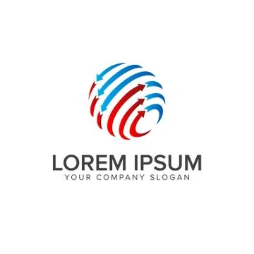 Internet Technology globe logo design concept template Stock Illustration