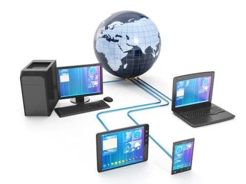 Internet technology. group techniques of networked Stock Illustration