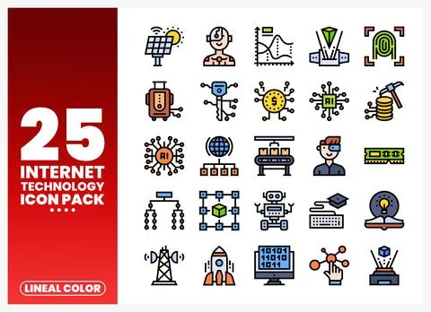 Internet Technology Icons for a Digital Age Stock Illustration