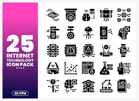 Internet Technology Icons Digital Future. AI. and Cyber Security イラスト素材