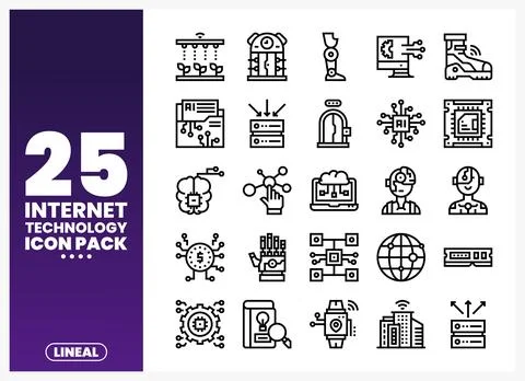 Internet Technology Icons for Digital Innovation Stock Illustration