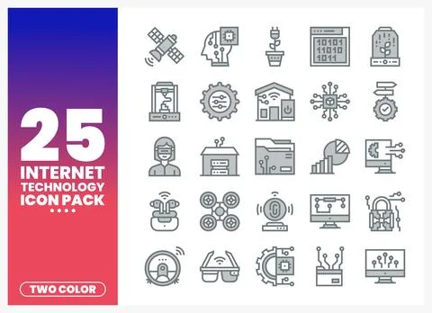 Internet technology icons. diverse concepts shown on white background. Vari.. イラスト素材