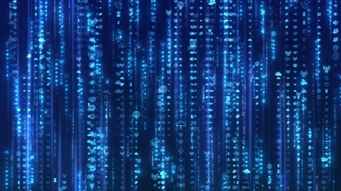 Internet technology icons rise in information flow Stock Footage 332035545