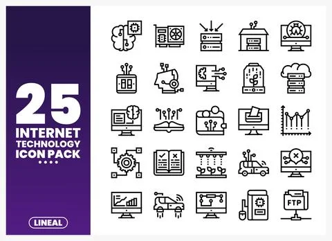 Internet Technology Icons Vector Graphic Illustrazione stock