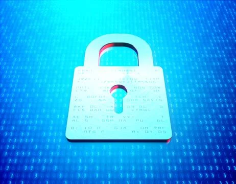 Internet technology lock and data security protection Illustrazione stock