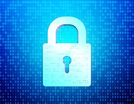 Internet technology lock and data security protection Stock Illustration