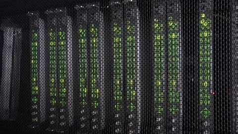 Internet telecommunication technology. Big Datacenter. Vertical video Stock Footage 122166008