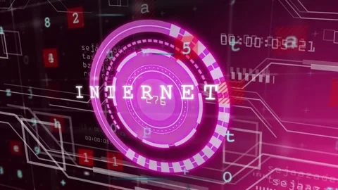Internet text over digital interface with numbers and codes Stock Footage 330106094