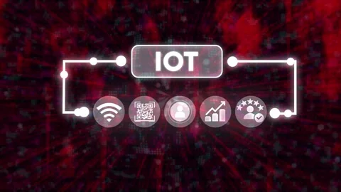 Internet of Things abstract connection between data icons on futuristic dig.. Stock Footage 327762360