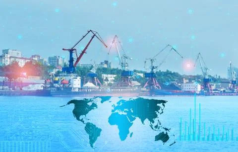 The Internet of things and artificial intelligence to solve logistics problem Stock Photos