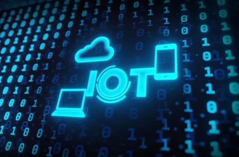 Internet of Things and Communication Technology Concept - Modern graphic inte Иллюстрация