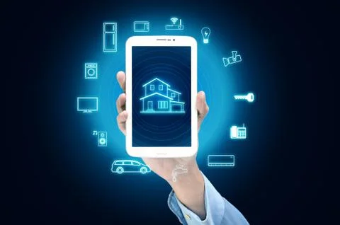 Internet of things and smart home concept Stock Photos