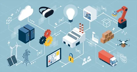 Internet of things and smart industry Stock Footage 113229027