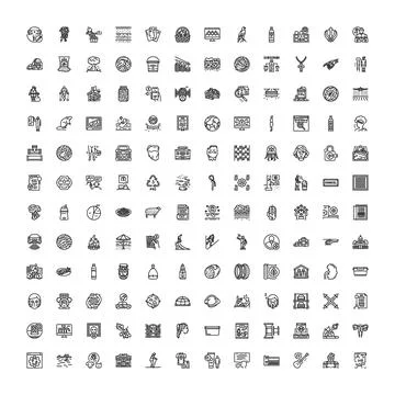 Internet of things and smart technology line art icons Stock Illustration