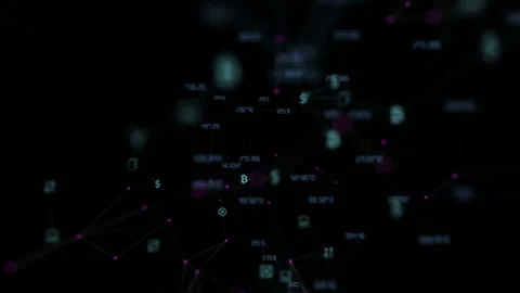 Internet of things, background from the chaotically slow moving connected things Stock Footage 97304340