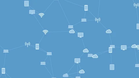 Internet of things, background from the chaotically slow moving connected things Stock Footage 125934872