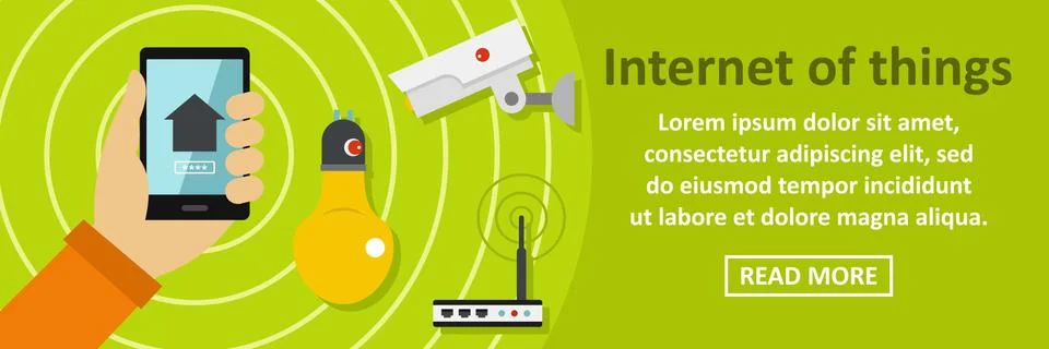 Internet of things banner horizontal concept Stock Illustration