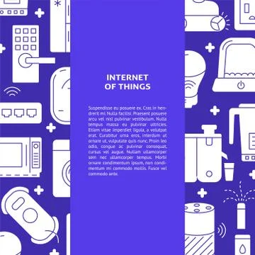 Internet of things banner template with place for text Stock Illustration