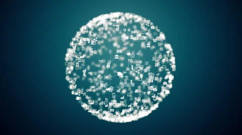 Internet of things, chaotically slow moving connected things Stock Footage 66028099