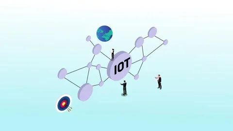 Internet of Things, Cloud Computing Design isometric 3d animation cartoon Stock Footage 276154710