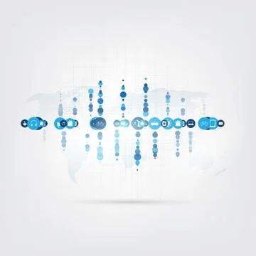 Internet of Things, Cloud Computing Design Concept with Icons - イラスト素材