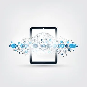 Internet of Things, Cloud Computing Design Concept with Icons イラスト素材