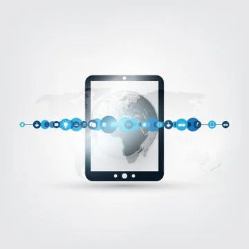 Internet of Things, Cloud Computing Design Concept with Icons Stock Illustration