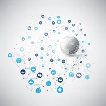 Internet of Things, Cloud Computing Design Concept with Icons Stock Illustration