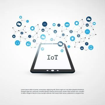 Internet of Things, Cloud Computing Design Concept with Icons Stock Illustration