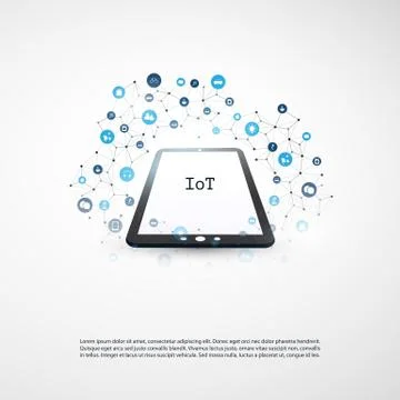 Internet of Things, Cloud Computing Design Concept with Icons イラスト素材