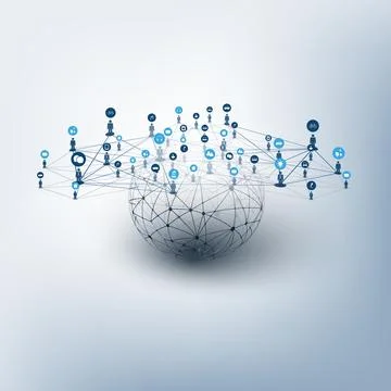 Internet of Things, Cloud Computing Design Concept with Wireframe and Icons.. Stock Illustration