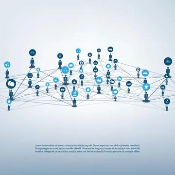 Internet of Things, Cloud Computing Design Concept with Wireframe and Icons.. Stock Illustration