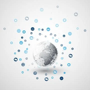 Internet of Things, Cloud Computing Design Concept with Icons - Digital All.. Stock Illustration