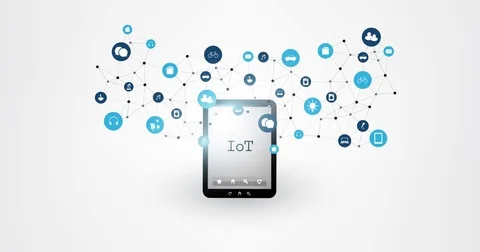 Internet of Things, Cloud Computing, Modern Digital Technology Concept Animation Stock Footage 76839328