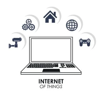 Internet of things computer game work connection Illustrazione stock