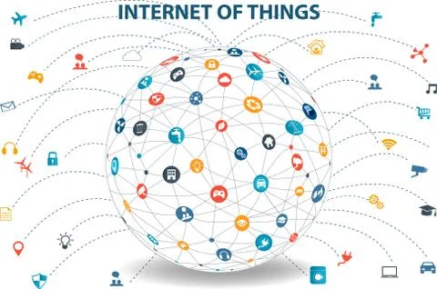 Internet of things concept and Cloud computing technology 스톡 일러스트