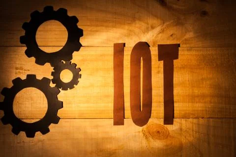 Internet of things concept and cogwheels Stock Photos