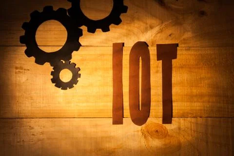 Internet of things concept and cogwheels Stock Photos