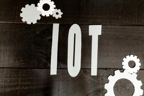 Internet of things concept and cogwheels Stock Photos