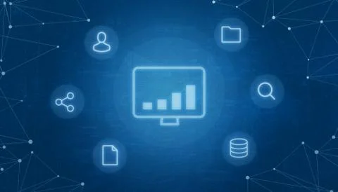Internet of things concept with computing tehnology growth icon surrounded wi 스톡 사진