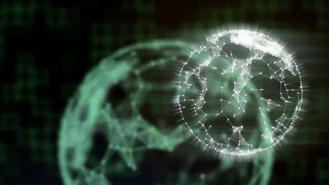 Internet of Things concept. Connected network of nodes around planet Earth Stock Footage 121935173