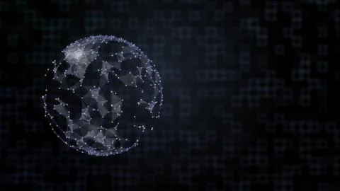 Internet of Things concept. Connected network of nodes around planet Earth 库存插图