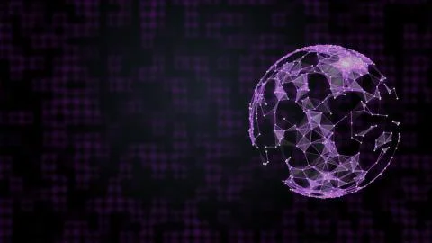 Internet of Things concept. Connected network of nodes around planet Earth Illustrazione stock